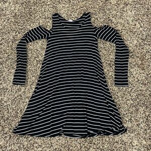 Womens Black and White Striped Dress - Size XS